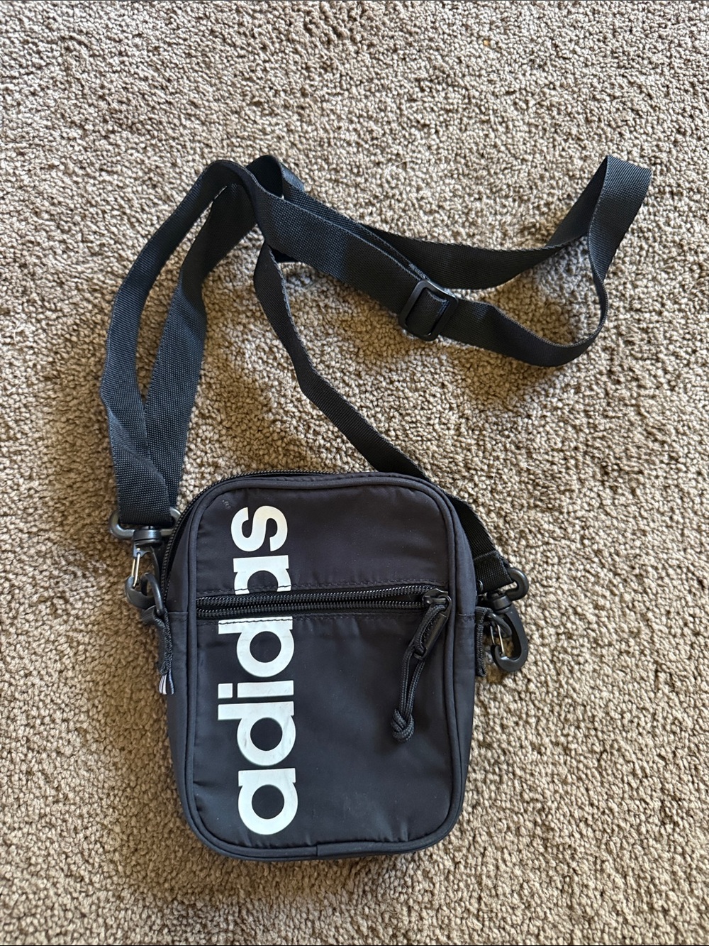 adidas Black Vertical Logo Crossbody Bag